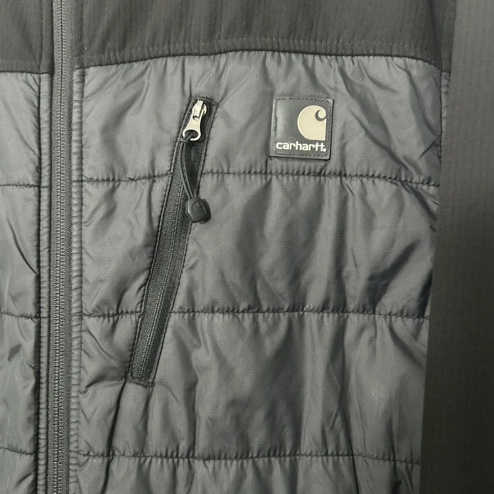 Carhartt Jacket Mens Medium Black J294 Hybrid‎ Quilted Softshell Hooded Full Zip